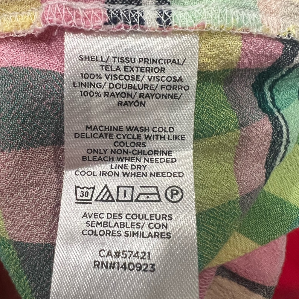 LOFT Plaid Tie Back Peplum Cami Size 8 - Picture 6 of 9